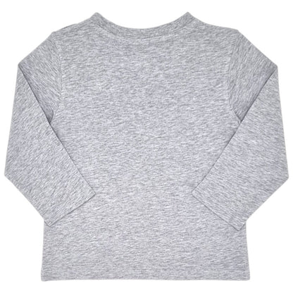 T-shirt bébé gris chiné logo imprimé Timberland, vue de dos, garçon 24 mois