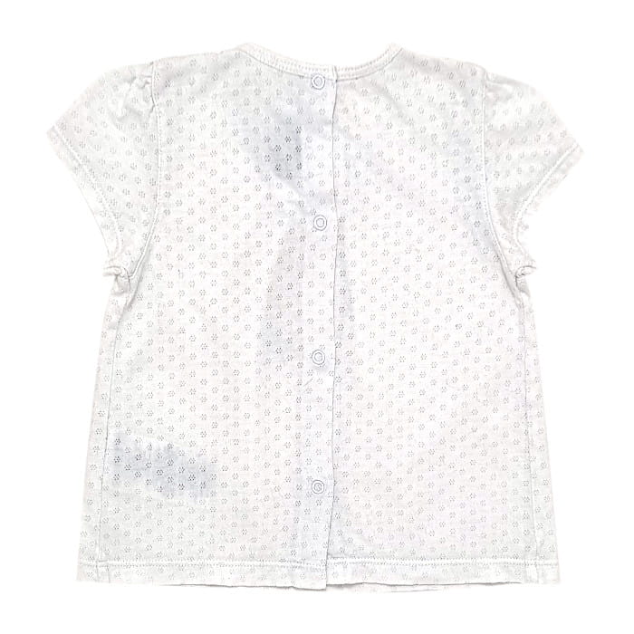 T-shirt blanc, marque Baby Dior, pour bébé fille, 9 mois, vue de dos, vêtement luxe de seconde main