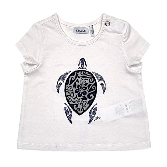 T-shirt 12 mois IKKS écru - Vêtement bébé de marque fille seconde main