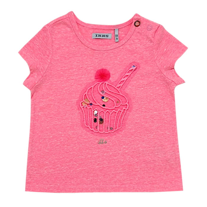 T-shirt bébé fille rose 12 mois - Vêtement d'occasion de marque IKKS