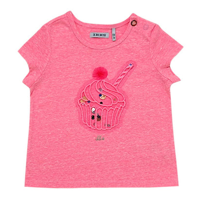 T-shirt bébé fille rose 12 mois - Vêtement d'occasion de marque IKKS