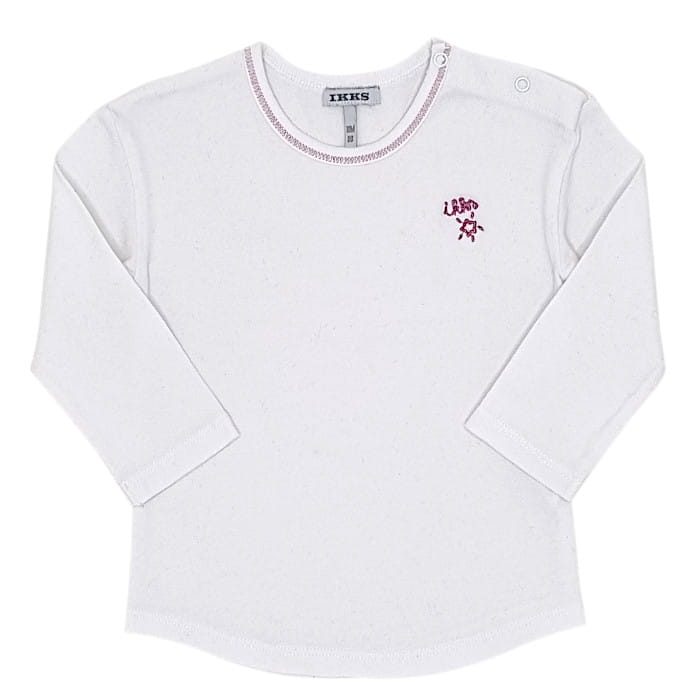 T-shirt bébé fille IKKS 18 mois d'occasion blanc à manches longues
