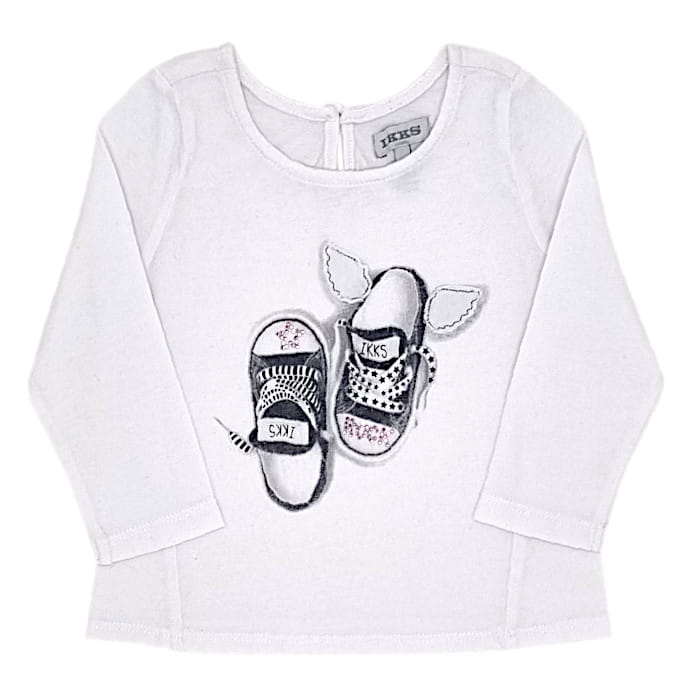 T-shirt IKKS bébé fille 6 mois d'occasion blanc à manches longues