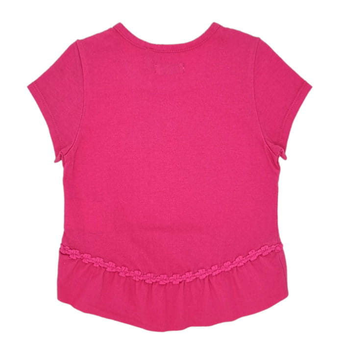 T-shirt rose, IKKS, pour bébé fille, 12 mois, vue de dos, vêtement de seconde main