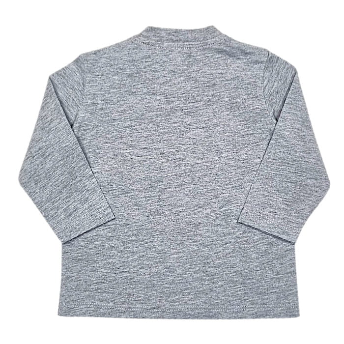 T-shirt gris chiné manches longues, Kenzo, pour bébé garçon 6 mois, vue de dos, vêtement de marque luxe