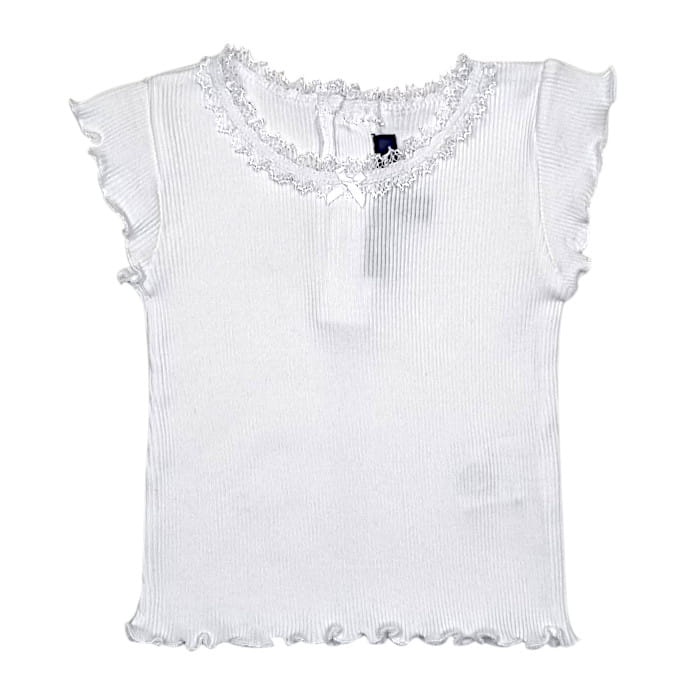 T-shirt 6 mois blanc Lili Gaufrette seconde main - Vêtement bébé fille chic