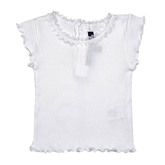 T-shirt 6 mois blanc Lili Gaufrette seconde main - Vêtement bébé fille chic