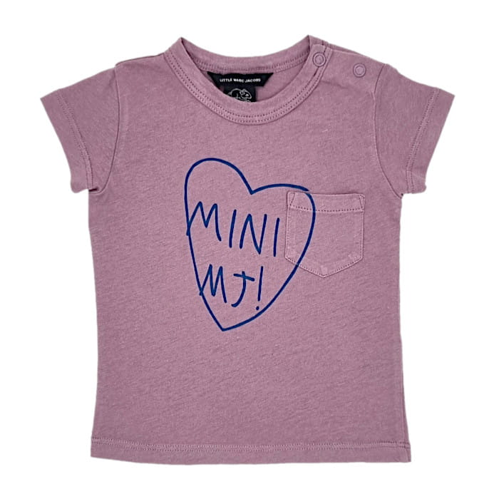 Tee-shirt garçon 6 mois mauve à message seconde main - Vêtement bébé de marque Marc Jacobs