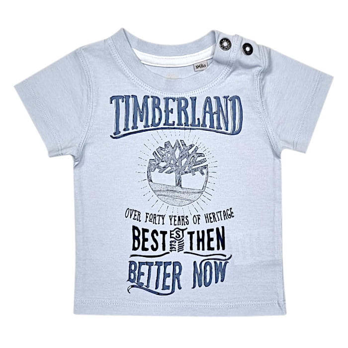 T-shirt Timberland garçon 3 mois bleu signature - Vêtement bébé seconde main de marque