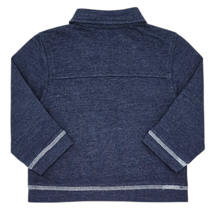 Veste bébé bleu col classique Calvin Klein, vue de dos, garçon 6-9 mois