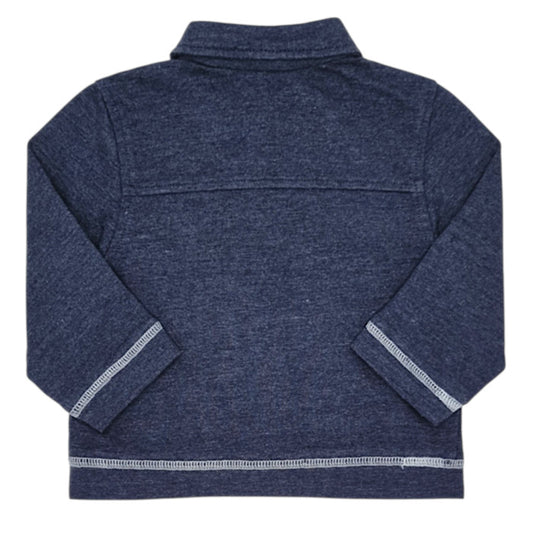 Veste bébé bleu col classique Calvin Klein, vue de dos, garçon 6-9 mois
