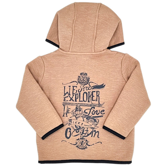 Veste bébé marron doublure sherpa IKKS, vue de dos, garçon 2 ans