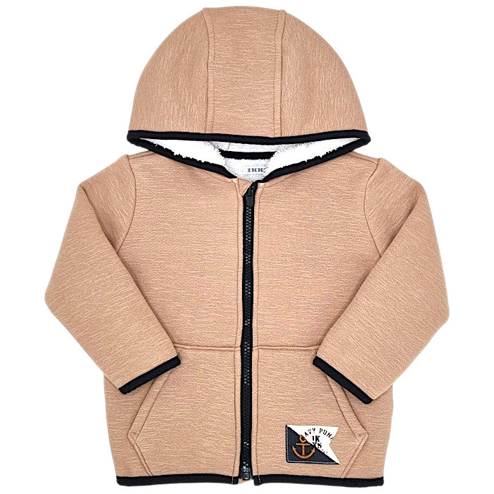 Veste bébé garçon IKKS Junior, marron doublure sherpa, taille 2 ans, seconde main premium, vue de face
