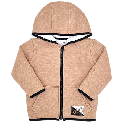 Veste bébé garçon IKKS Junior, marron doublure sherpa, taille 2 ans, seconde main premium, vue de face