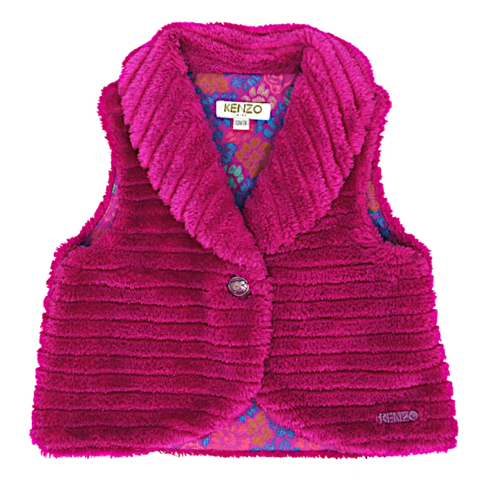 Veste bébé fille rose sans manches, taille 12 mois, marque Kenzo - seconde main luxe