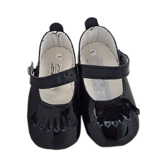 Chaussons bébé fille 12-18 mois d'occasion - Ballerines TARTINE ET CHOCOLAT en cuir vernis marine