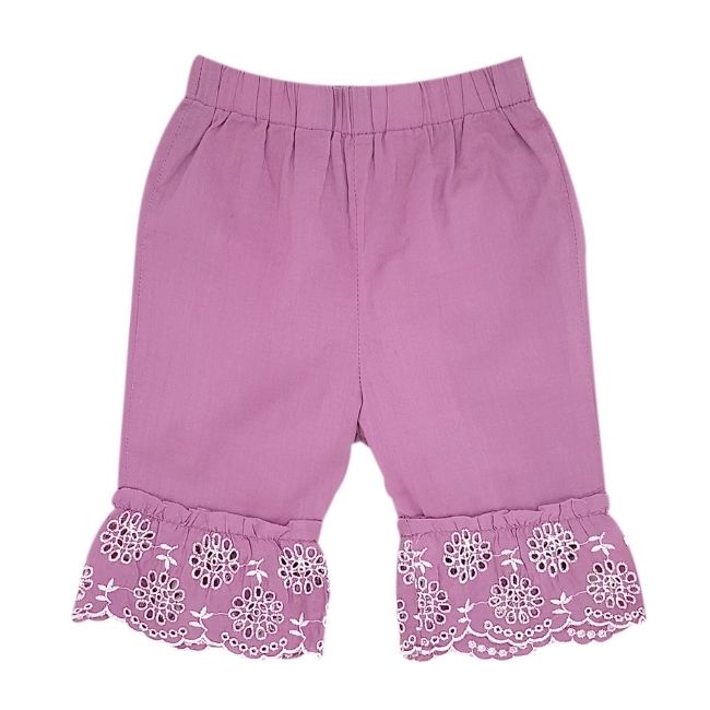 Bermuda bébé fille 3 mois LILI GAUFRETTE d'occasion mauve 