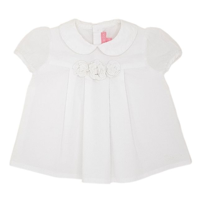 Vêtement bebe marque de luxe d'occasion ESCADA blouse bebe fille 18 mois blanche à fleurs