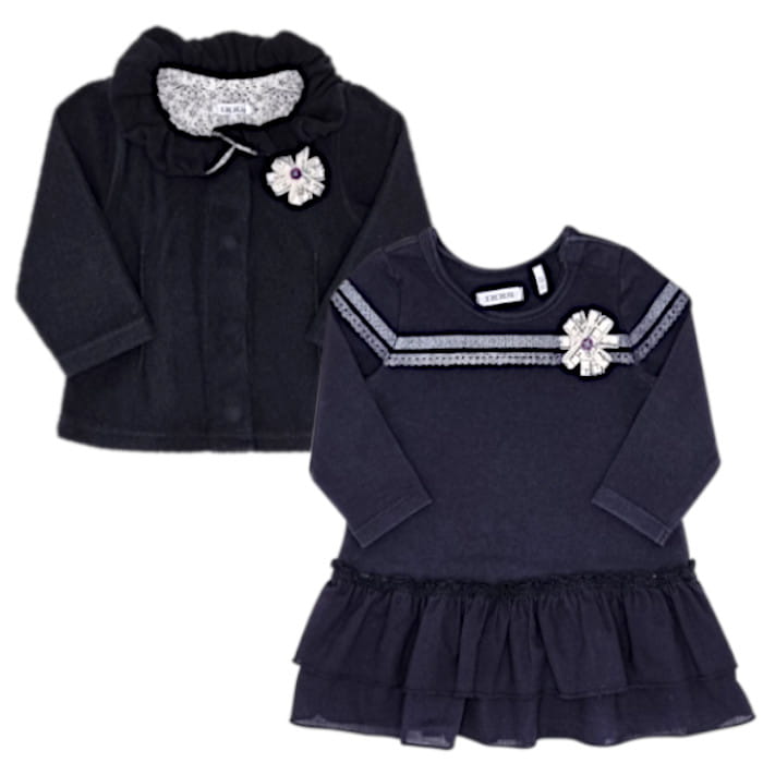 Ensemble bébé fille occasion IKKS 6 mois bleu marine