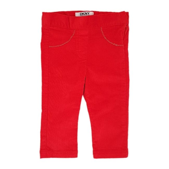 Pantalon bébé fille de marque DKNY d'occasion 9 mois rouge en velours