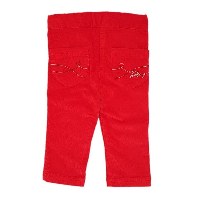 Pantalon rouge bébé fille DKNY 9 mois en velours