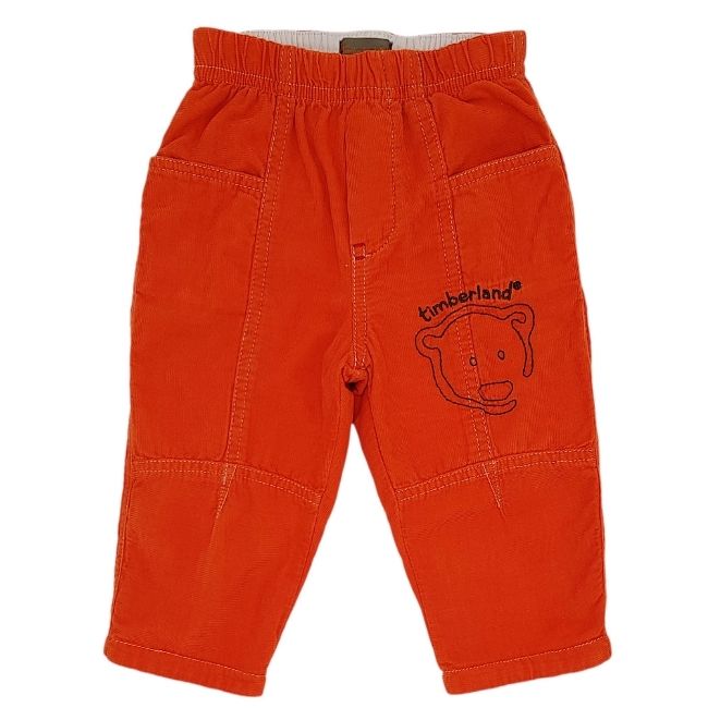 Marque bébé outdoor TIMBERLAND - Pantalon bébé garçon d'occasion 6 mois orange en velours