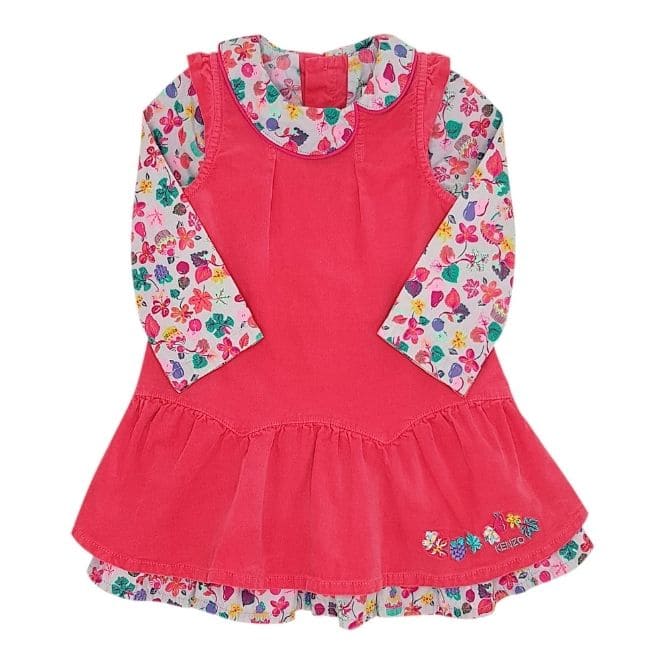 Vêtement bébé fille luxe d'occasion - Robe KENZO KIDS 12 mois corail