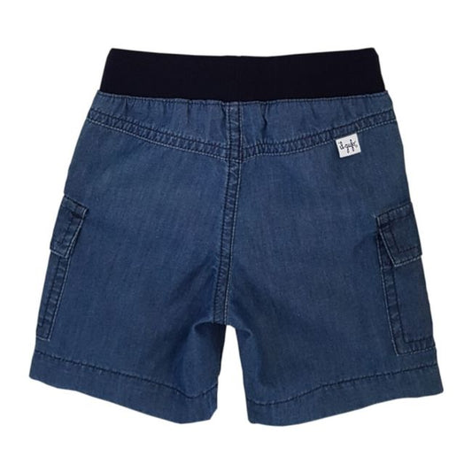 Short bébé IL GUFO bleu 3 mois à ceinture élastique