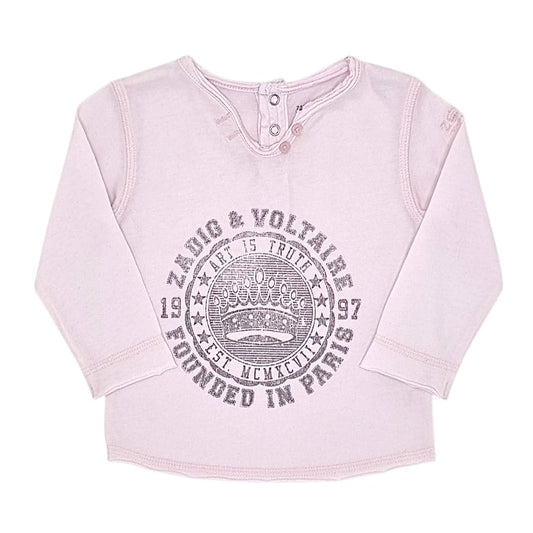 Tee-shirt ZADIG&VOLTAIRE bébé fille 12 mois seconde main rose
