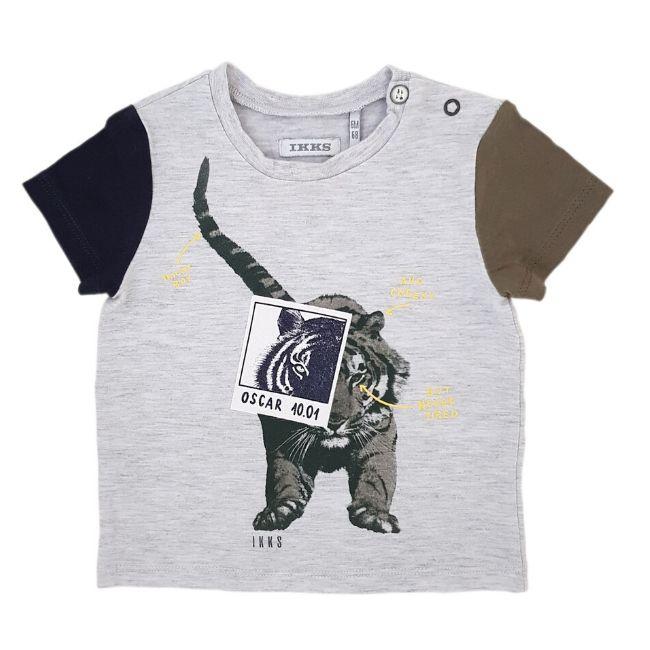 Vêtement occasion bébé - Tee-shirt IKKS bebe garçon 6 mois gris motif tigre