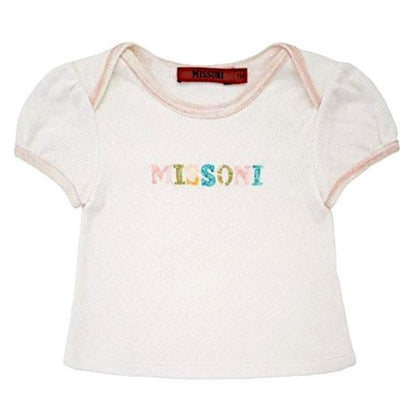 Vêtement d'occasion luxe pour bébé - Tee-shirt bebe fille MISSONI blanc 1 mois