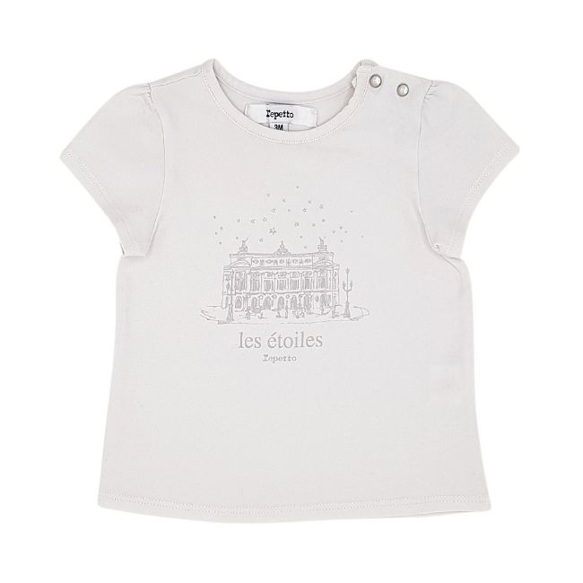 Vêtement bébé fille été mode REPETTO d'occasion - T-shirt 3 mois gris motif Opéra