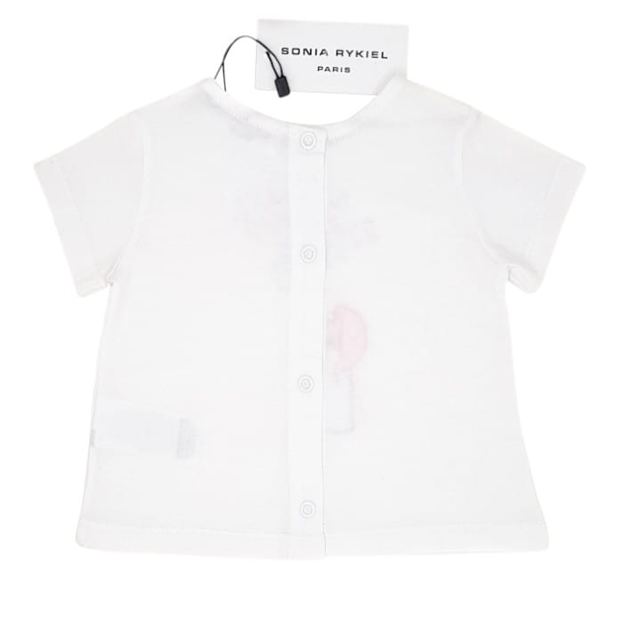 Tee-shirt blanc motifs brodés bébé fille 3 mois SONIA RYKIEL