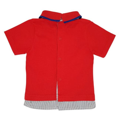 Tee-shirt rouge à col polo TIMBERLAND bébé garçon 3 mois ouverture pressionnée